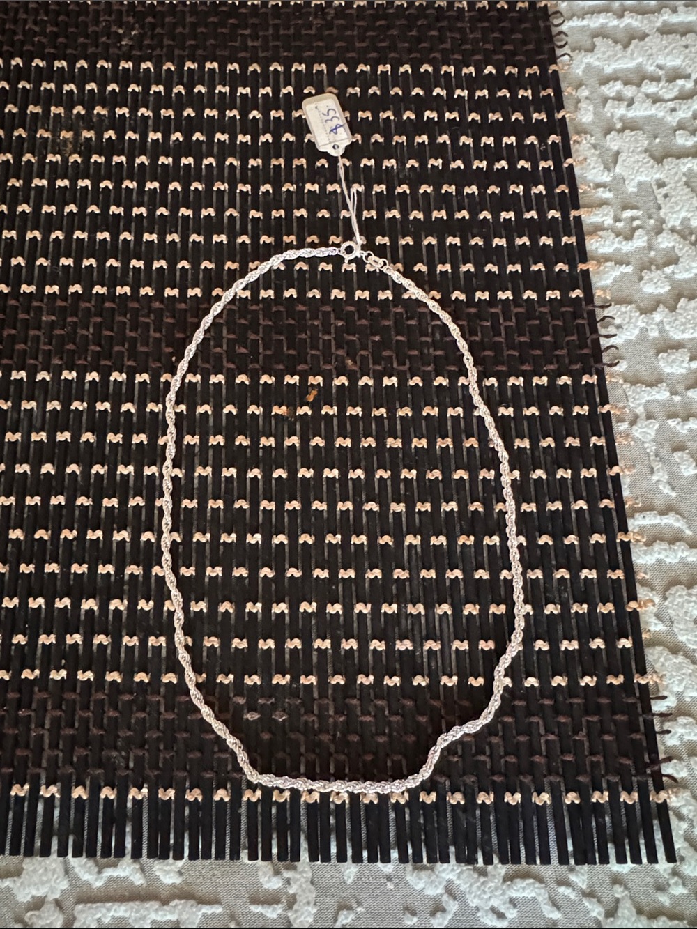 Solid 9.25 sterling silver rope chain with diamond cut, commonly made in Mexico